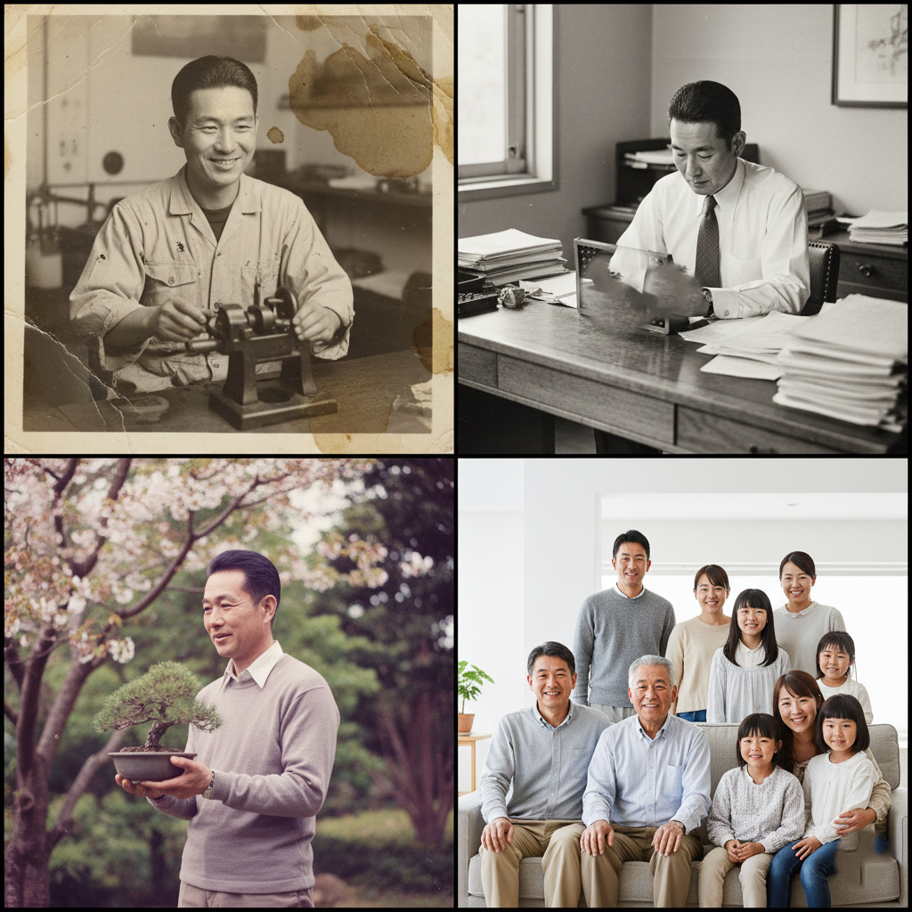 人生の軌跡を振り返るイメージ。過去の記憶の限界と継承の重要性を示唆する