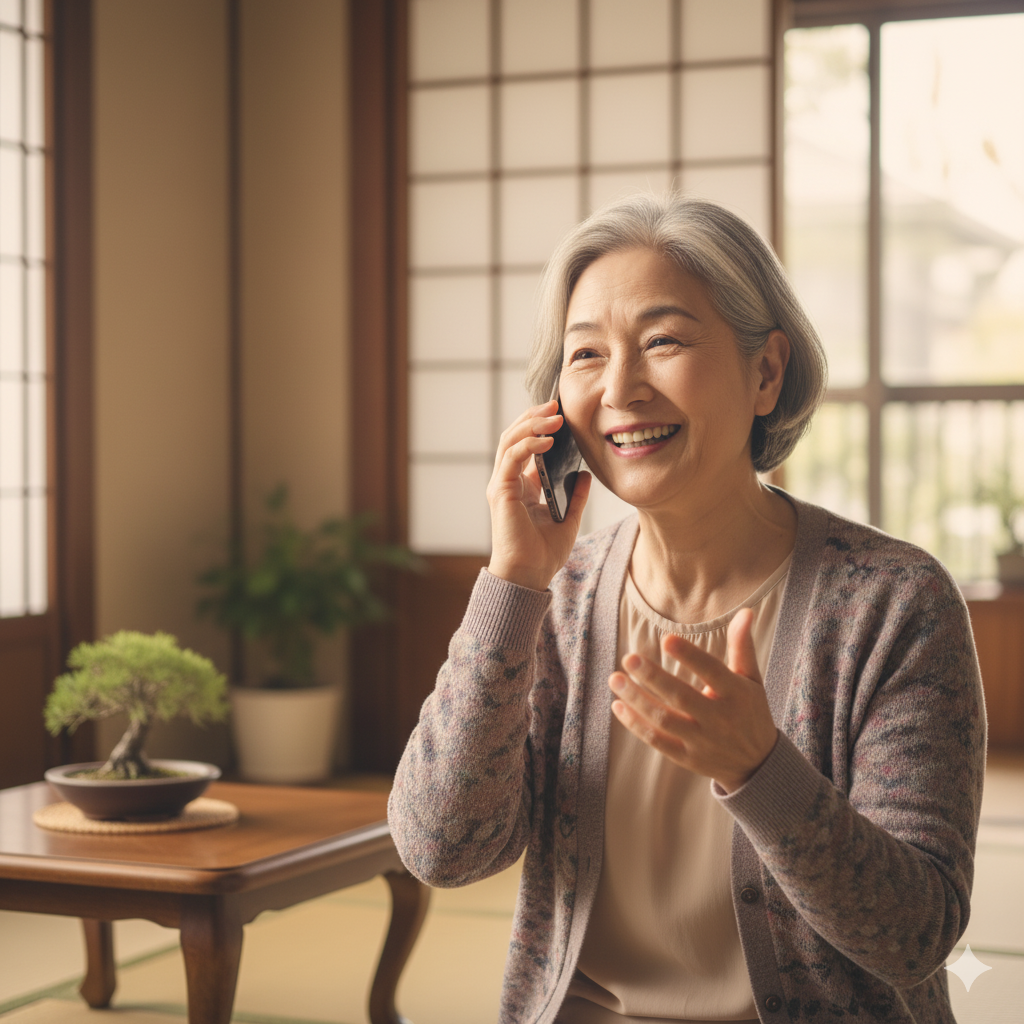サービスの詳細イメージ：オペレーターによる温かい会話で安否確認